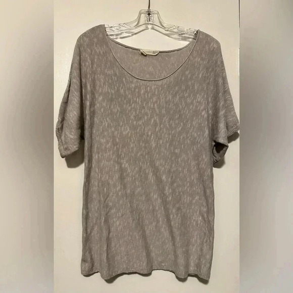 Eileen Fisher Heather gray scoop neck short sleeve top size S - Picture 1 of 8
